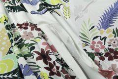 ткань поплин с цветочным орнаментом (купонная ткань) поплин хлопок цветы разноцветная Италия
