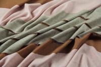 ткань полосатый трикотаж в коричнево-розовых тонах с люрексом