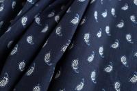 ткань костюмный хлопок темно-синего цвета с узором пейсли