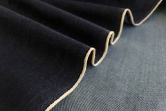 ткань джинсовая ткань темно-синего цвета джинсовая ткань хлопок однотонная синяя Италия