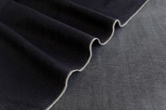 ткань джинсовая ткань черно-синего цвета джинсовая ткань хлопок однотонная синяя Италия