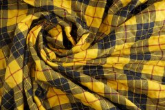 ткань стежка в желто-коричневую клетку стеганая ткань шерсть в клетку желтая Италия