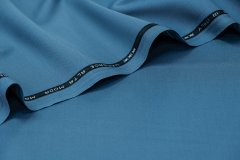 ткань шерсть с эластаном синяя костюмно-плательная шерсть однотонная синяя Италия