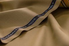 ткань шерстяная ткань с эластаном  цвета золотистой охры костюмно-плательная шерсть однотонная бежевая Италия