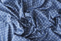 ткань голубая джинсовая ткань с логотипами