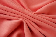 ткань двухслойная пальтовая шерсть с кашемиром неонового персикового цвета Италия