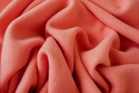 ткань двухслойная пальтовая шерсть с кашемиром неонового персикового цвета