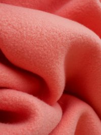 ткань двухслойная пальтовая шерсть с кашемиром неонового персикового цвета