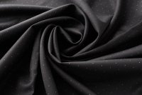 ткань черная костюмная шерсть в мелкую белую точку