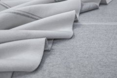 ткань двусторонний пальтовый кашемир с шелком пальтовые шелк в полоску белая Италия