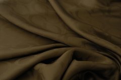 ткань жаккардовый шелк с логотипами коричневато-зеленого цвета жаккард шелк иные коричневая Италия