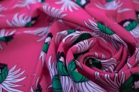 ткань розовый крепдешин с цветами