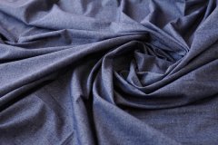 ткань хлопок синий меланж костюмно-плательная   однотонная синяя Италия