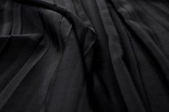 ткань гофре черного цвета гофре шелк однотонная черная Италия