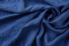 ткань лен васильковый меланж костюмно-плательная лен однотонная синяя Италия