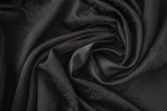 ткань жаккард черного цвета пейсли и цветочный орнамент Италия