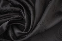 ткань жаккард черного цвета пейсли и цветочный орнамент