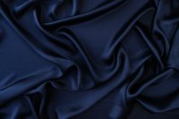 ткань темно-синий атласный шелк с эластаном