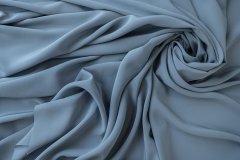 ткань крепдешин пыльно-голубой крепдешин шелк однотонная голубая Италия