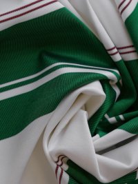 ткань трикотаж из вискозы в широкую бело-зеленую полоску