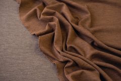 ткань двухсторонний трикотаж коричнево-серый меланж трикотаж шерсть однотонная коричневая Италия