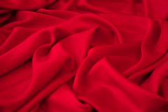 ткань атласное кади ярко-красного цвета кади вискоза однотонная красная Италия