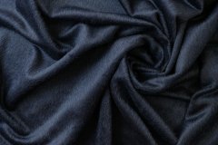 ткань пальтовый кашемир с альпакой и шерстью синий с ворсом пальтовые кашемир однотонная синяя Италия