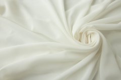 ткань молочный креповый шифон шифон шелк однотонная белая Италия