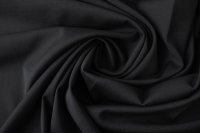 ткань шерстяной поплин с эластаном черного цвета