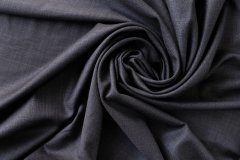 ткань костюмная шерсть мелкого полотняного плетения сине-чернильная костюмно-плательная шерсть однотонная синяя Италия