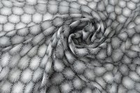 ткань креповый шифон черно-белый с геометрическим рисунком