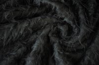 ткань беби альпака с шерстью и полиэстером черного цвета (в 2х кусках 0.9м и 1.70м)
