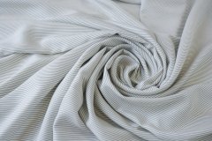 ткань шелковая ткань белая в серо-голубую полоску   шелк в полоску белая Италия