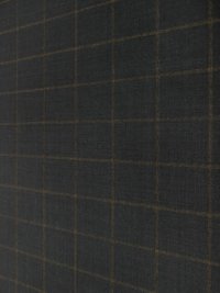ткань темно-серая костюмная шерсть в горчичную клетку