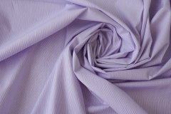 ткань сорочечный хлопок белый в частую узкую фиолетовую полоску Италия