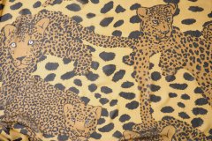 ткань шифон с леопардами горчично-черный Италия