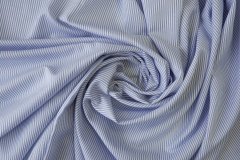 ткань рубашечный хлопок в бело-голубую полоску Италия