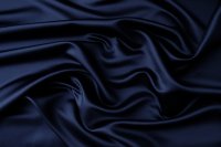 ткань плотный двусторонний темно-синий атлас