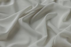 ткань креп-шифон серо-белый с оттенком никеля крепшифон шелк однотонная белая Италия