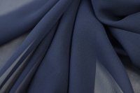 ткань креп-шифон синего цвета с угольным оттенком