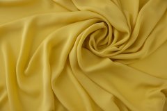 ткань шармуз желтого цвета с оттенком одуванчика шармюз шелк однотонная желтая Италия
