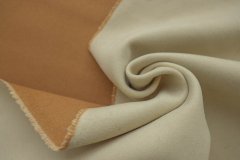 ткань двухслойная двусторонняя пальтовая шерсть кремовая и кэмел Италия