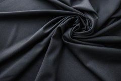 ткань костюмная шерсть черного цвета костюмно-плательная шерсть однотонная черная Италия