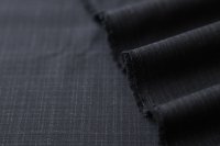 ткань костюмная шерсть серо-черная в незаметную клетку