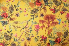 ткань шелковый атлас в желто-бежевых тонах с цветами атлас шелк иные разноцветная Италия