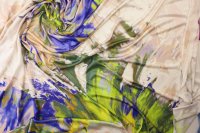 ткань шелковый трикотаж с акварельными цветами