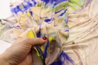 ткань шелковый трикотаж с акварельными цветами