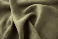 ткань костюмный лен в елочку цвета хаки