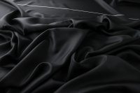 ткань шелковый твил (купон) черного цвета