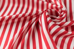 ткань шелковый атлас в красно-белую полоску в 2х кусках: 2.1 м и 1.5м атлас шелк в полоску красная Италия